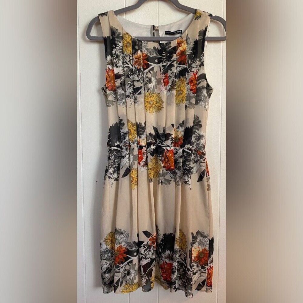 Atmosphere Dress Women’s 12 Ivory Multicolor Floral Pleated Fairycore Party